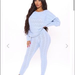 New Fashion Nova Got Me Chilled Down Sweater Set